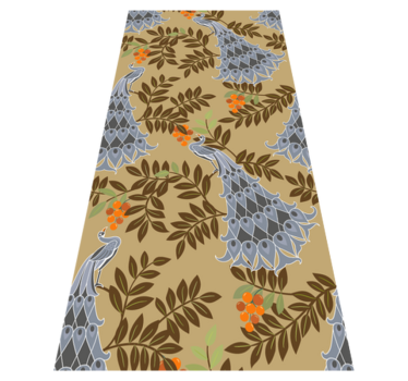 Bedroom carpet in african style gray peacock design - TenStickers