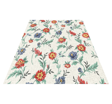 Bedroom carpet with retro floral design - TenStickers