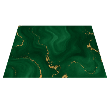 Emerald green with gold marble bedroom carpet - TenStickers