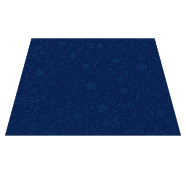 Navy blue flower motif bedroom carpet - TenStickers