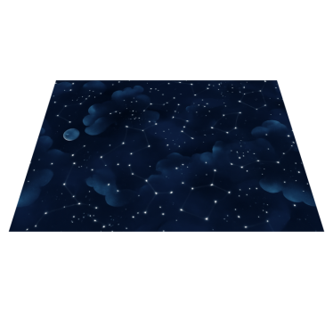 Bedroom carpet navy blue sky with stars design - TenStickers