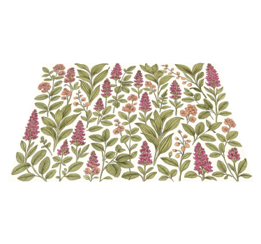 Colorful botanical pattern bedroom carpet - TenStickers