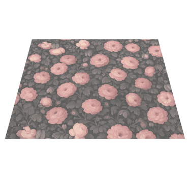 Bedroom carpet in vintage pink floral design - TenStickers