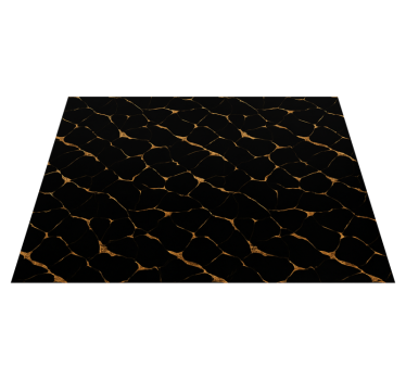 Bedroom carpet black marble with gold veins - TenStickers