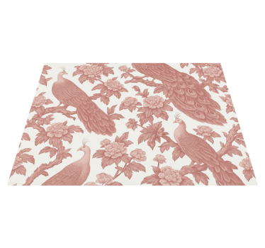 Bedroom carpet with pink peacocks pattern - TenStickers