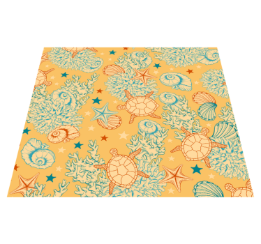 Bedroom carpet in soft colors of undersea life - TenStickers