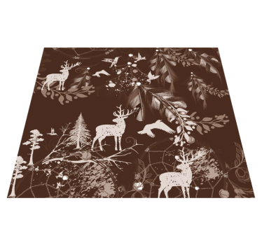 Bedroom carpet with decorative deer design - TenStickers