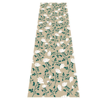 Bedroom carpet with white vintage rose pattern - TenStickers