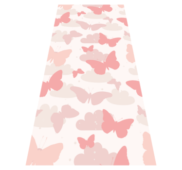 Bedroom carpet with pastel butterfly pattern - TenStickers