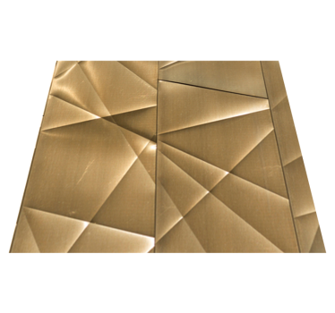 Bedroom carpet with 3d golden polygon design - TenStickers