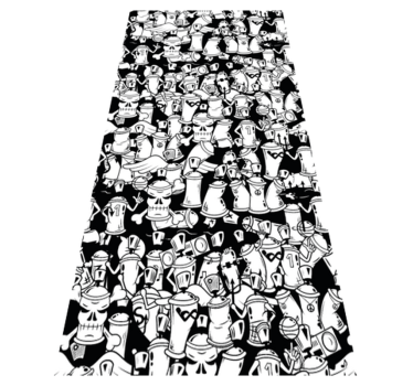 Bedroom carpet featuring black and white spray cans - TenStickers