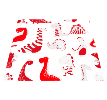 Bedroom carpet with red dinosaur sketches - TenStickers