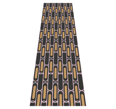 Bedroom carpet in brown and pink geometric design - TenStickers