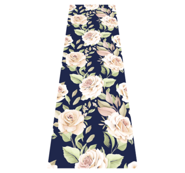 Bedroom carpet with vintage rose design on blue - TenStickers