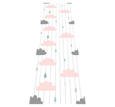 Bedroom carpet in pink and grey clouds - TenStickers