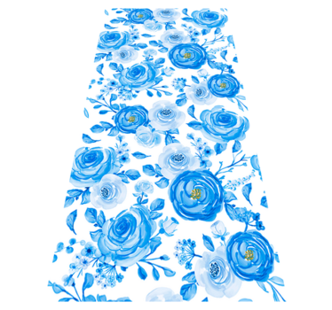 Bedroom carpet with nordic blue clock flowers - TenStickers