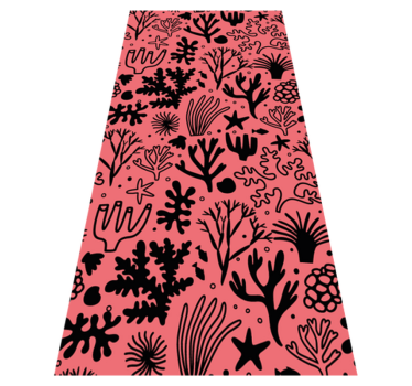 Bedroom carpet australian leaves in red and black - TenStickers
