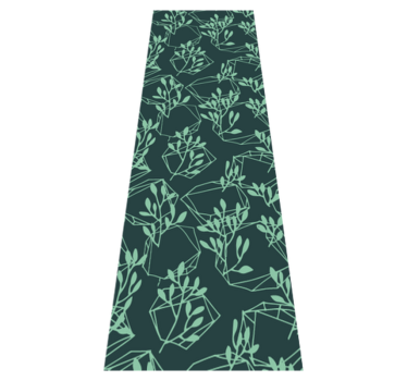 Bedroom carpet with green vintage plants design - TenStickers