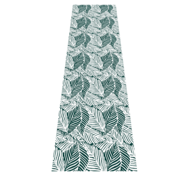 Bedroom carpet in green and white leaf design - TenStickers