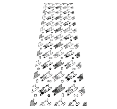 Bedroom carpet with black and gray dog pattern - TenStickers