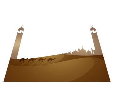 Bedroom carpet with islamic mosque and camels - TenStickers
