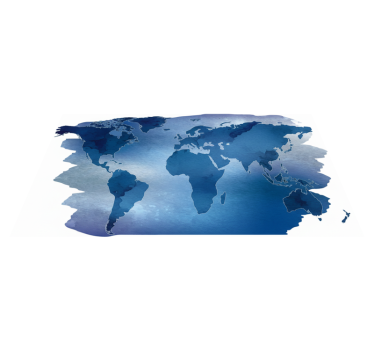 Bedroom carpet watercolor world map blue - TenStickers