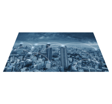 Bedroom carpet skyscraper landscape wall sticker - TenStickers