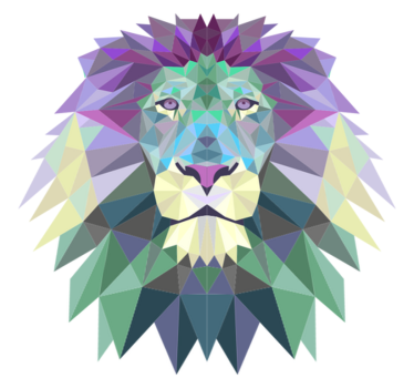 lion shaped geometric animal vinyl carpet - TenStickers