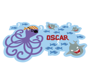 pirate octopus animal vinyl carpet - TenStickers