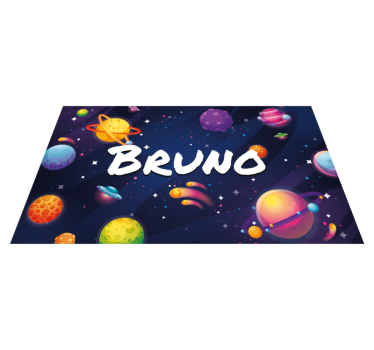 Universe and planets personalised vinyl rug - TenStickers