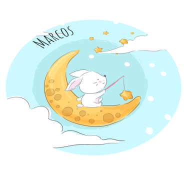 Round moon and stars vinyl carpet - TenStickers