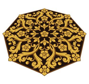 Baroque Foliage Symmetry bedroom carpet - TenStickers