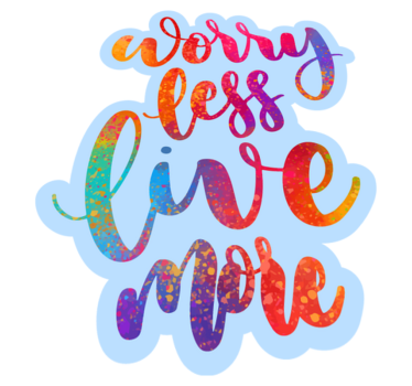 Vinyl carpet text worry less - TenStickers