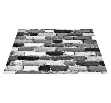 black and white stone effect vinyl rug - TenStickers