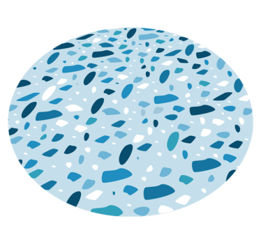 blue terrazzo texture stone vinyl rug - TenStickers