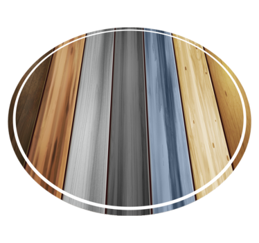 Round wood vinyl rug - TenStickers