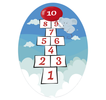 Hopscotch Balloon Elephant kids carpet - TenStickers