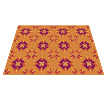 Colorful tiles vinyl kitchen rug - TenStickers