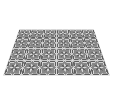 Geometric tile pattern grey kitchen vinyl rug - TenStickers