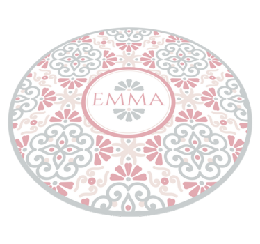 Circular flower pattern personalised vinyl rug - TenStickers