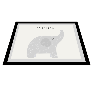 personalizable elephant  personalised vinyl rug - TenStickers