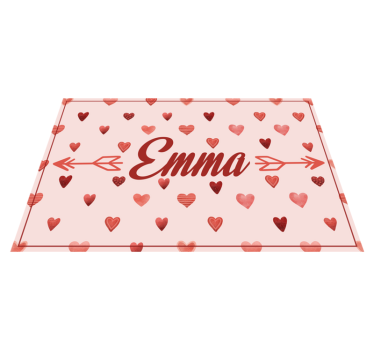 Personalized Heart Theme custom floor mat - TenStickers