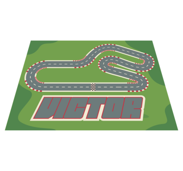 personalized racing track  personalised vinyl rug - TenStickers