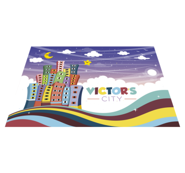 Cityscape Rainbow custom floor mat - TenStickers