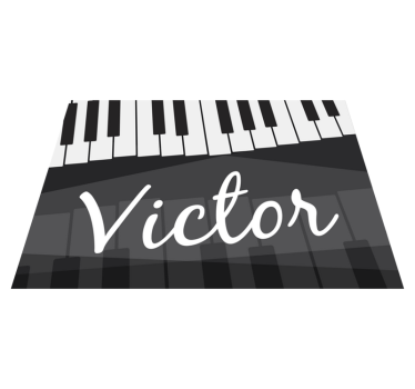 piano keys  personalised vinyl rug - TenStickers