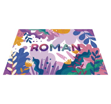 tropical flowers personalised vinyl rug - TenStickers