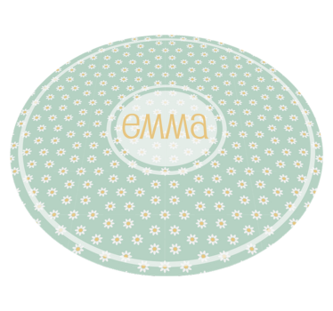 round daisies  personalised vinyl rug - TenStickers