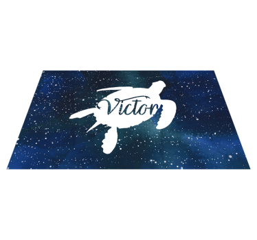 Starry Sea Turtle custom floor mat - TenStickers