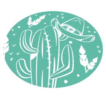 Cactus and hat western pattern vinyl bedroom rug - TenStickers