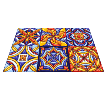 Portuguese tiles style hall vinyl rug - TenStickers